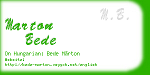 marton bede business card
