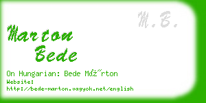 marton bede business card